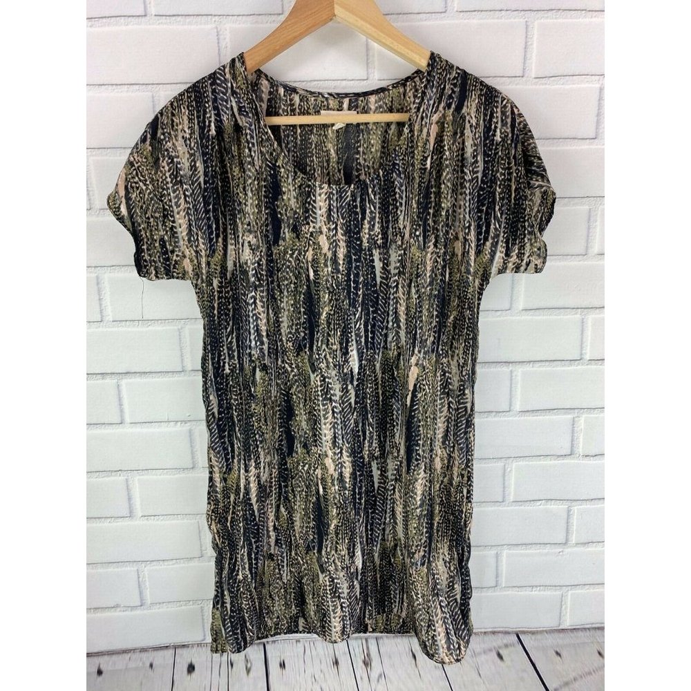 Silence Noise V-Neck Top Women's XS Brown Textured